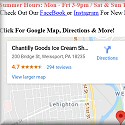 Directions To Chantilly Goods Ice Cream Shop - 200 Bridge Street - Weissport, Pennsylvania 18235